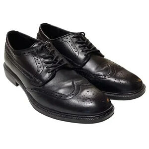 Stafford Wingtip Men 8.5 M Leather Lace Up Oxford Dress Shoes Black Brogue Derby